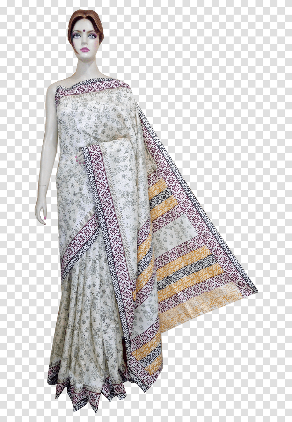 Black And White Stock Online Silk Mixed Saree Patchwork, Apparel, Sari, Person Transparent Png