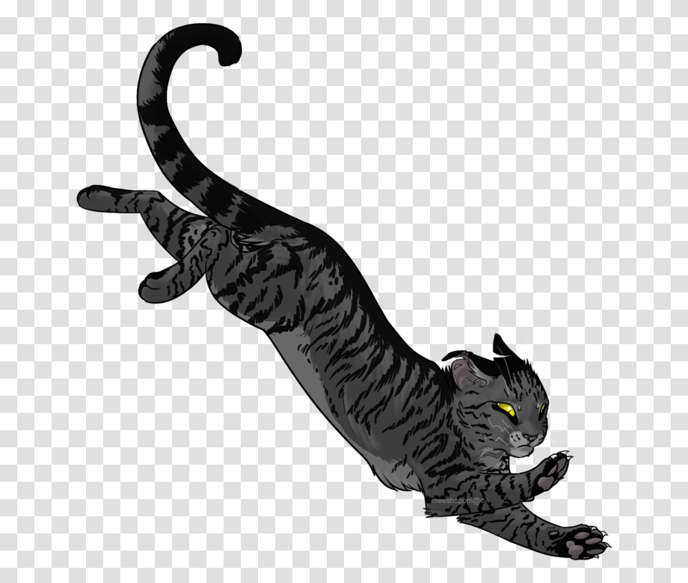Black And White Striped Cat Anime Download, Animal, Pet, Mammal, Tattoo Transparent Png