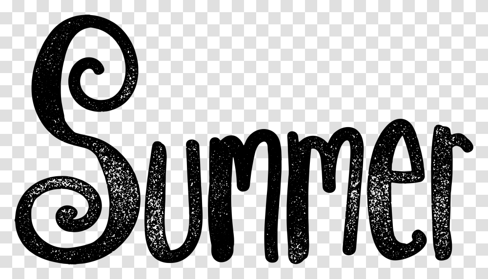 Black And White Summer Clipart Clip Art Images, Word, Alphabet, Handwriting Transparent Png