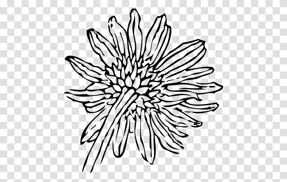 Black And White Sunflower Clip Art, Pattern, Plant, Blossom Transparent Png