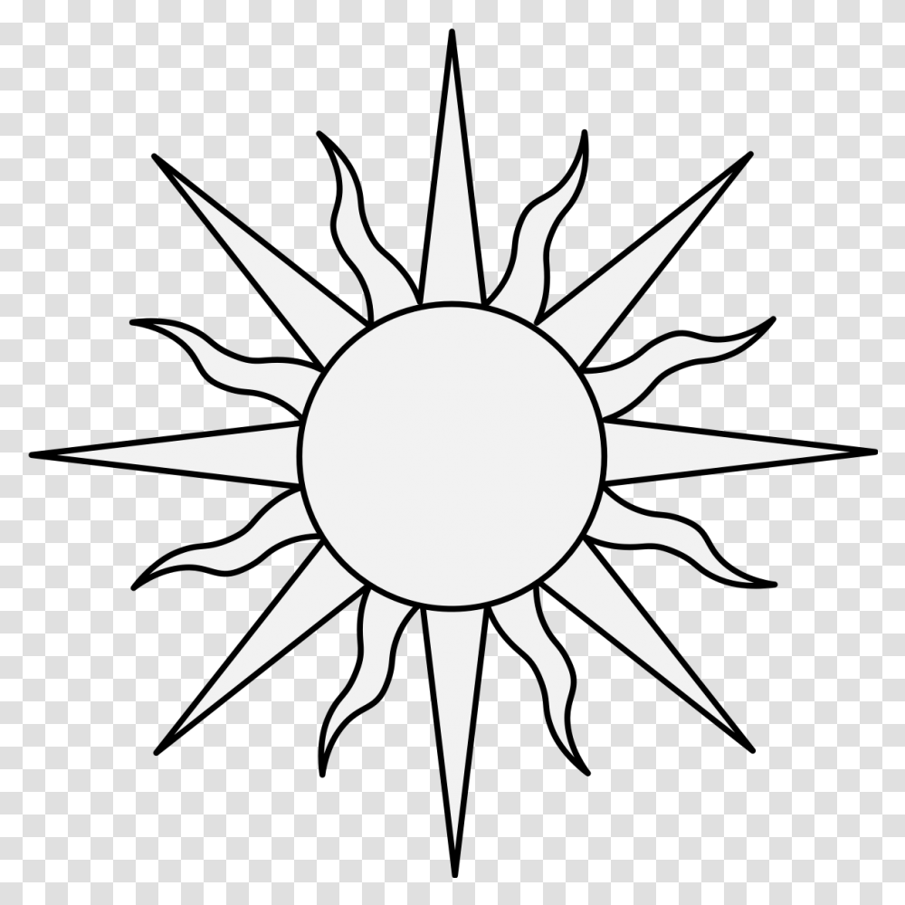 Black And White Sunflower Clipart, Star Symbol, Emblem Transparent Png