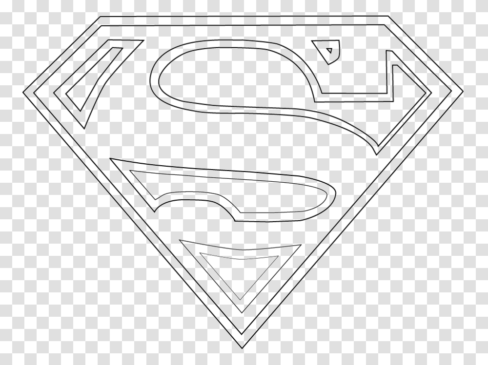 Black And White Superman Logo Image Superman Logo Black And White, Label, Alphabet, Rug Transparent Png