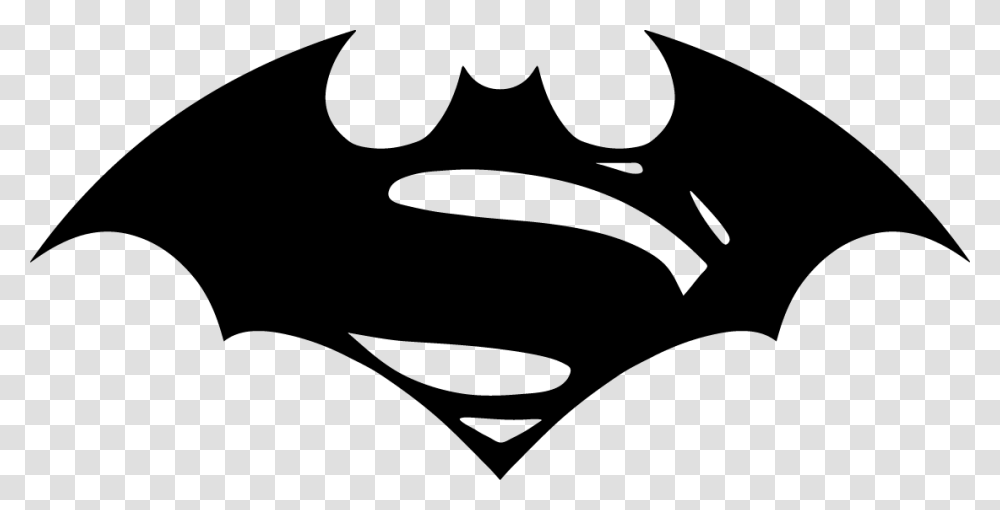 Black And White Superman Logo Simbolo Do Batman Vs Superman, Stencil, Axe, Tool Transparent Png