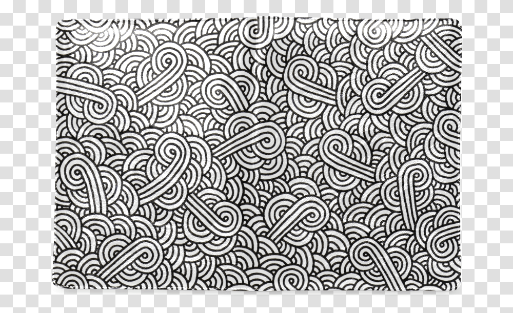 Black And White Swirls Doodles Custom Notebook, Rug, Pattern, Drawing Transparent Png