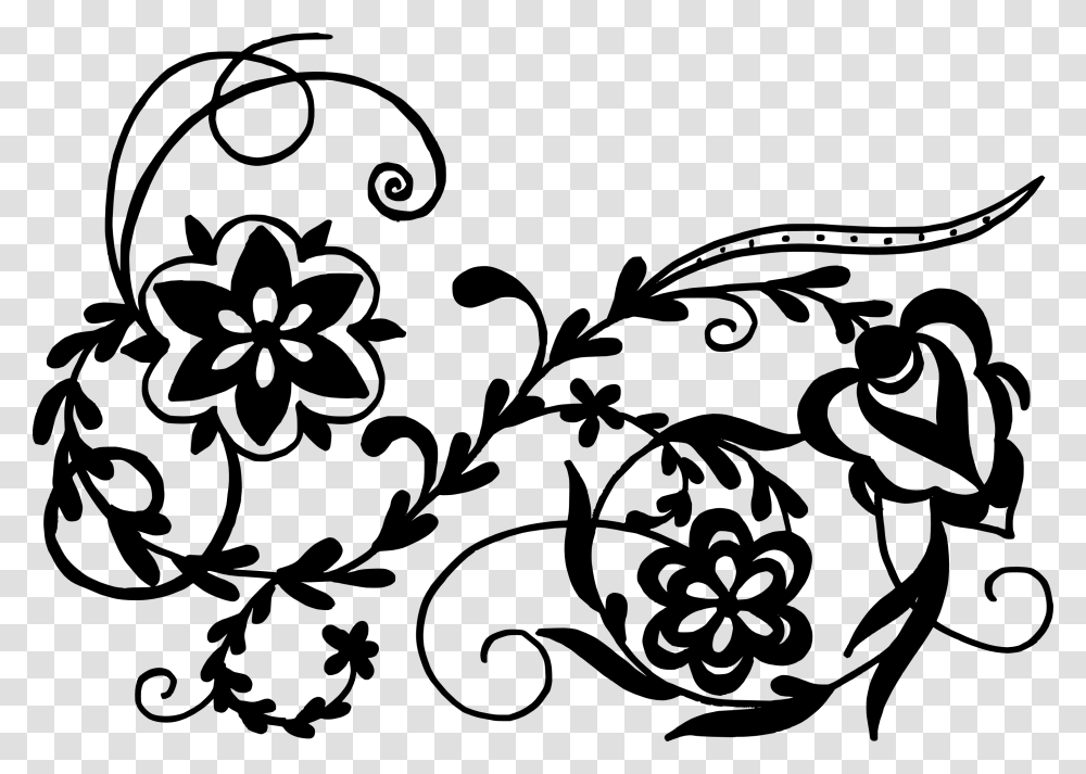 Black And White Tattoo Designs New, Floral Design, Pattern Transparent Png