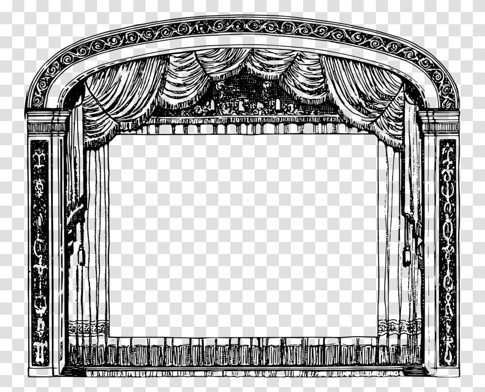 Black And White Theater Drapes And Stage Curtains Borders, Gray, World Of Warcraft Transparent Png