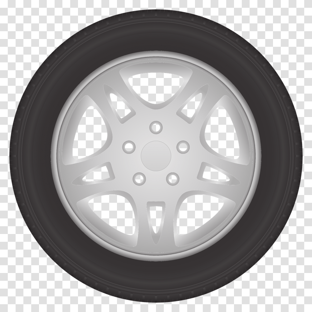 Black And White Tire Clipart Background, Wheel, Machine, Car Wheel, Spoke Transparent Png