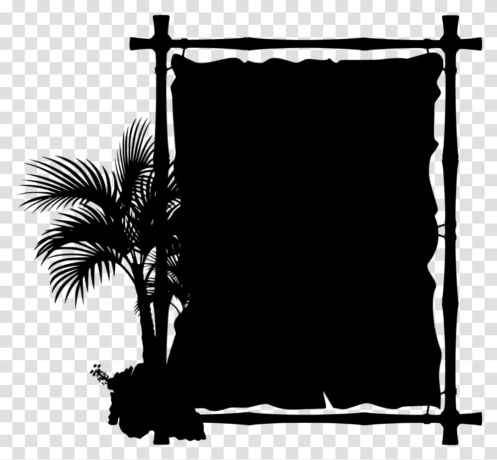 Black And White Tropical Border With Frame, Gray, World Of Warcraft Transparent Png