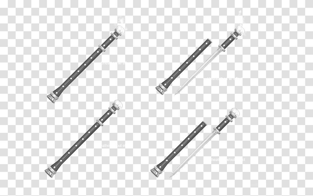 Black And White, Weapon, Stick, Wand, Oboe Transparent Png