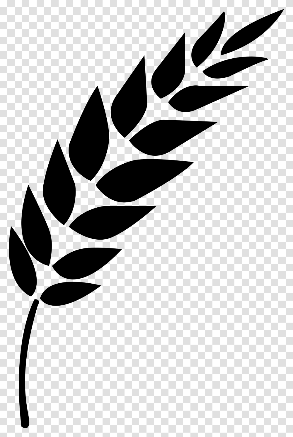 Black And White Wheat Stalk Clipart Download Icon Vector Wheat, Gray Transparent Png
