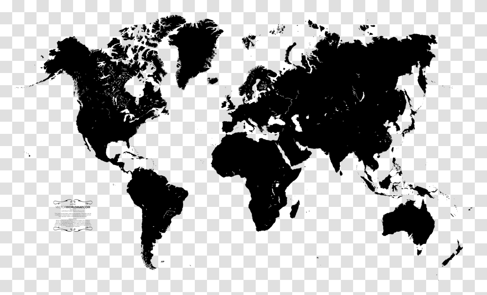 Black And White World Map, Outdoors, Nature, Plant, Outer Space Transparent Png