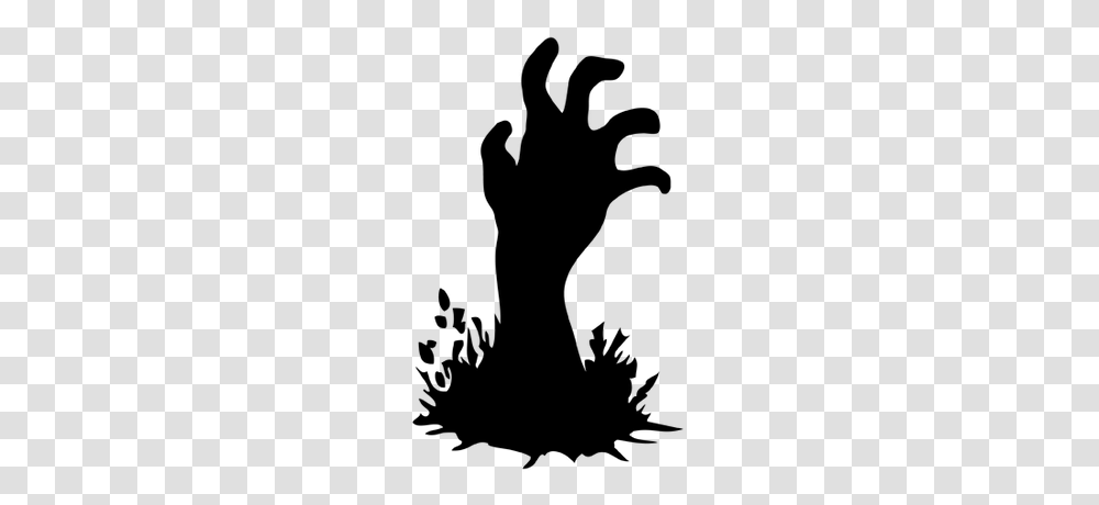 Black And White Zombie Hand Clipart, Silhouette, Stencil, Person, Human Transparent Png