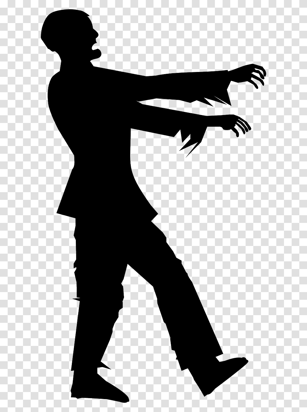 Black And White Zombie, Silhouette, Person, Human, Ninja Transparent Png