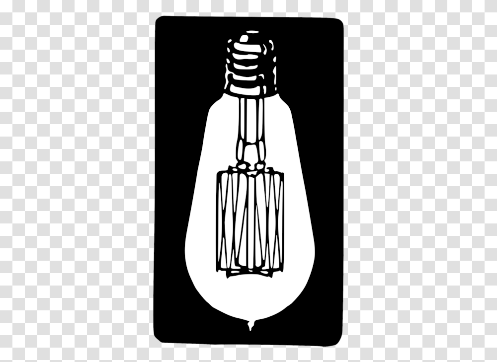 Black And Whitelightincandescent Light Bulb Incandescent Light Bulb, Lamp, Fashion, Lantern Transparent Png