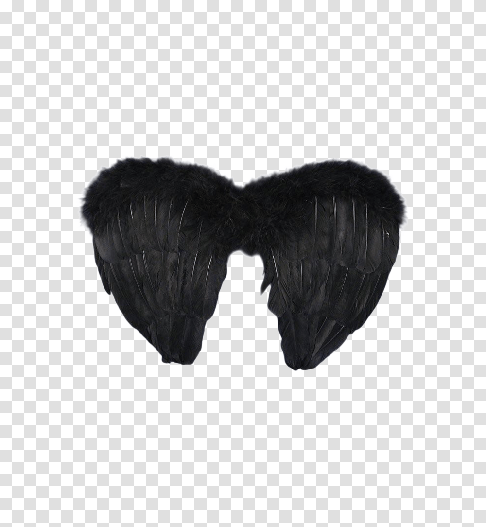 Black Angel Wings Pic, Cushion, Bird, Animal, Mustache Transparent Png