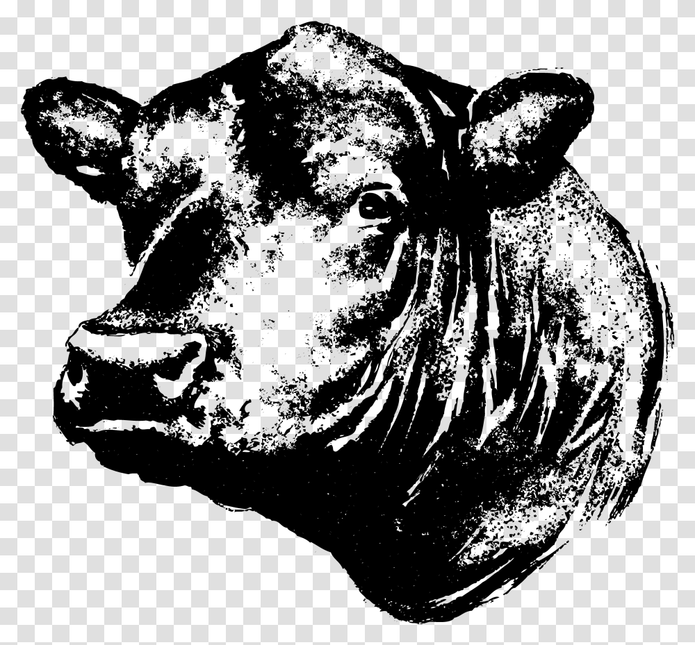 Black Angus Bull Silhouette Clipart Black Angus Bull Head Silhouette, Gray, World Of Warcraft Transparent Png