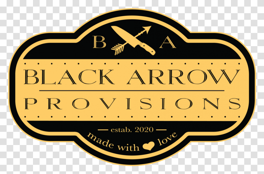Black Arrow Provisions, Label, Text, Logo, Symbol Transparent Png