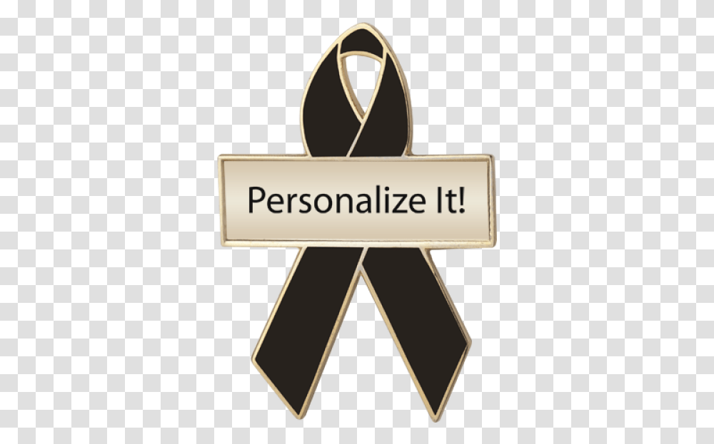 Black Awareness Ribbons Lapel Pins Personalized Cause Meaning Black Cancer Ribbon, Text, Symbol, Table, Furniture Transparent Png