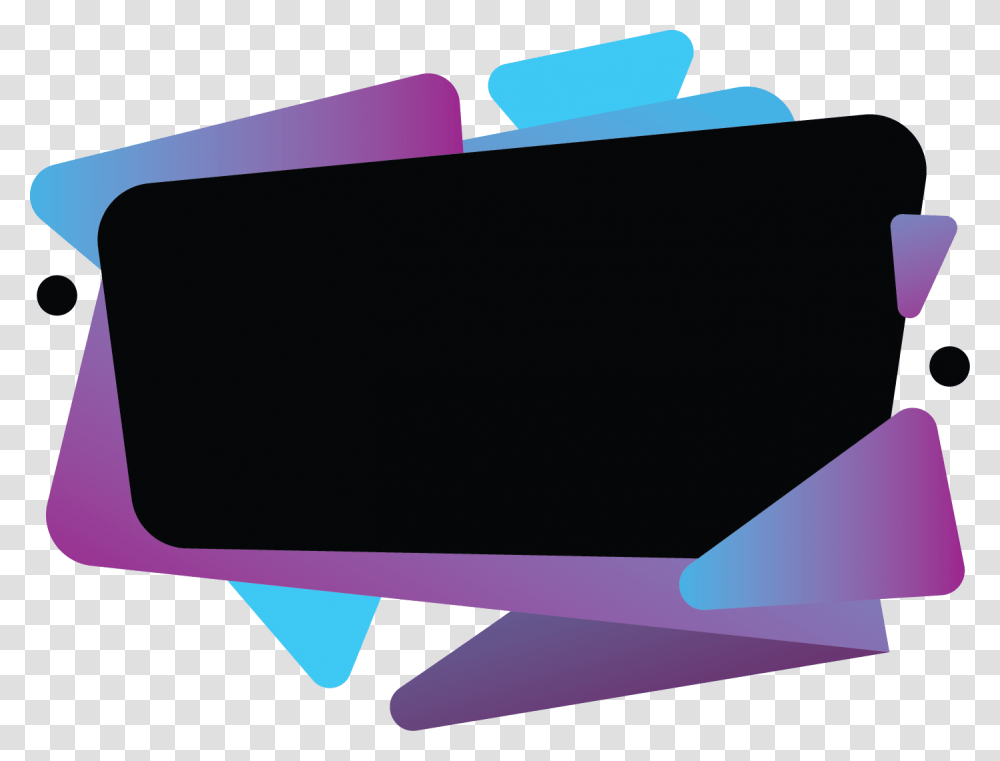 Black Banner With Blue Pink Gradient Abstract, Purple Transparent Png