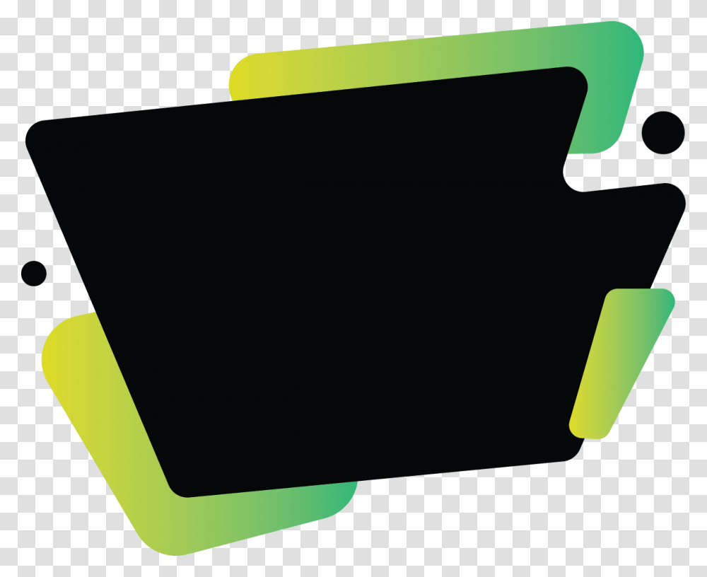 Black Banner With Yellow Green Gradient Abstract, Label, Sticker Transparent Png