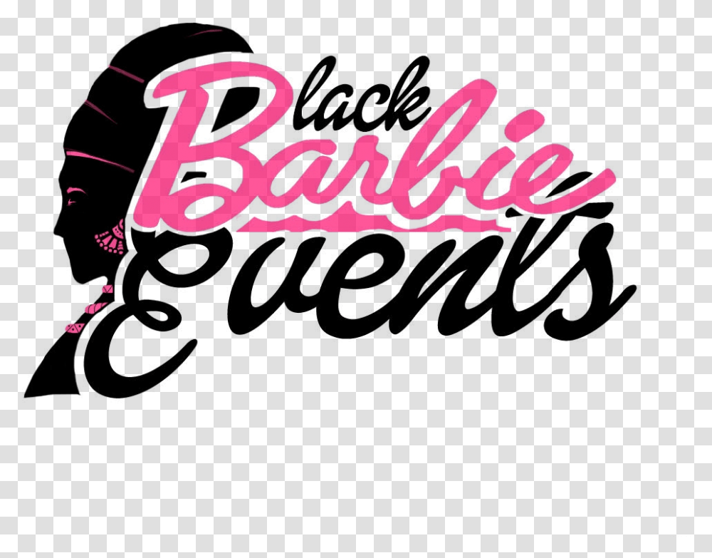 Black Barbie Logo Download Calligraphy, Alphabet, Light Transparent Png