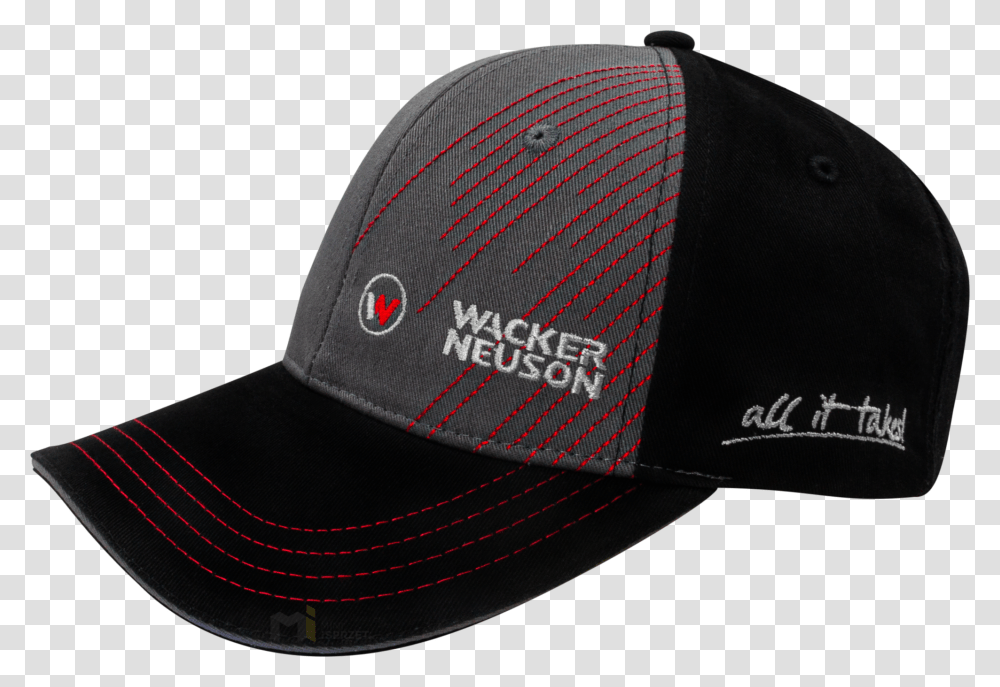 Black Baseball Cap Wacker Neuson With Red Stripes, Apparel, Hat Transparent Png