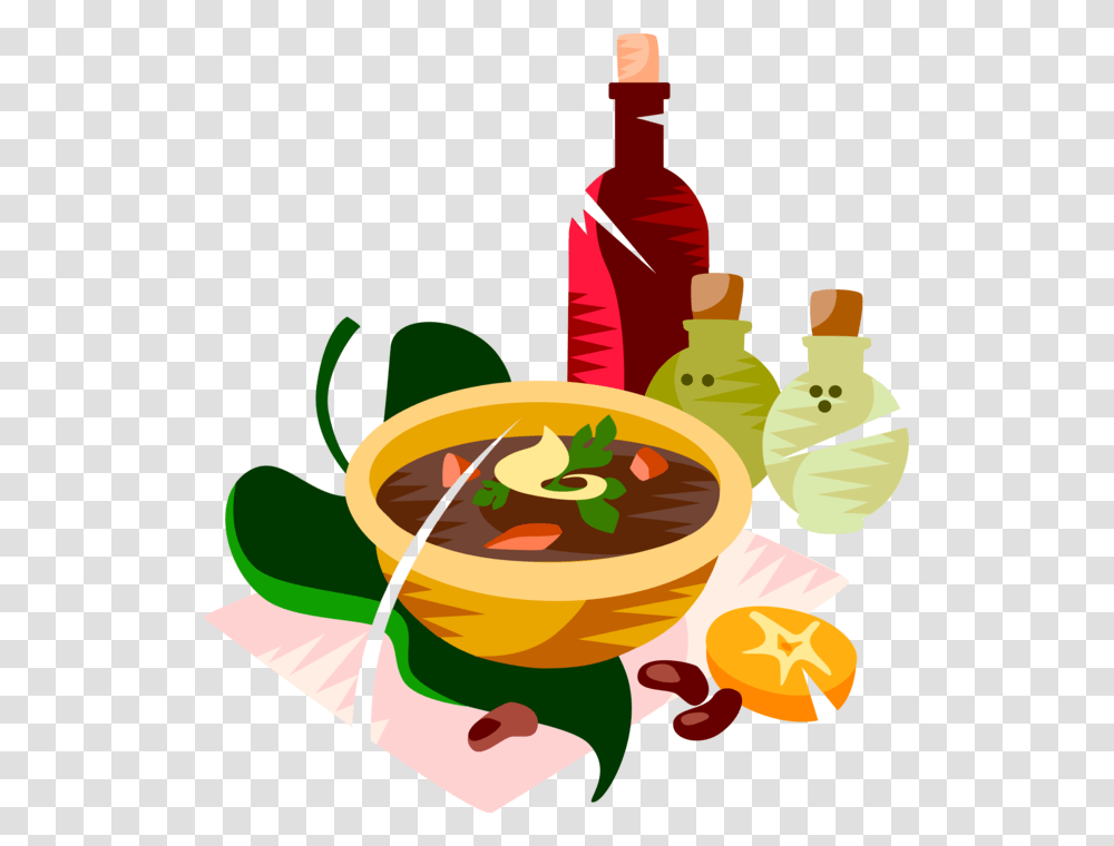 Black Bean Soup Illustration, Bowl, Meal, Food, Dish Transparent Png