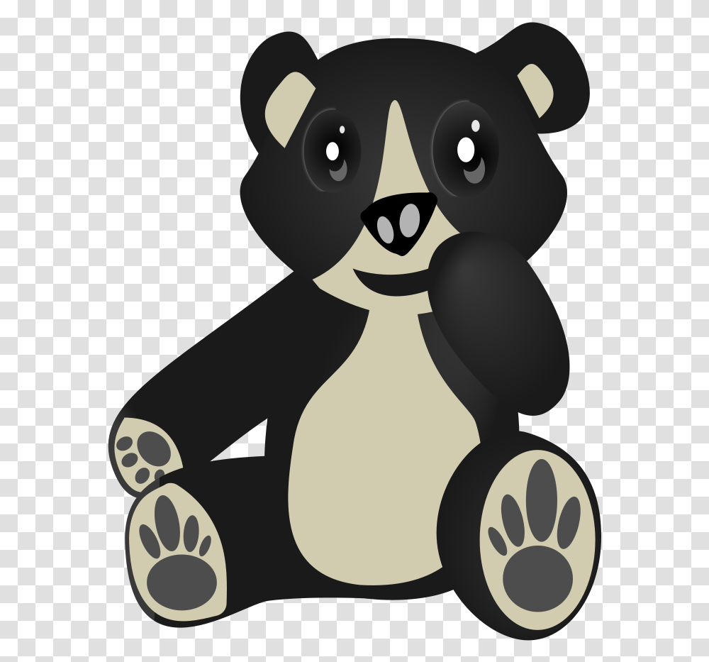 Black Bear Clipart Oso Oso Frontino Dibujo Animado, Plant, Stencil, Animal, Mammal Transparent Png