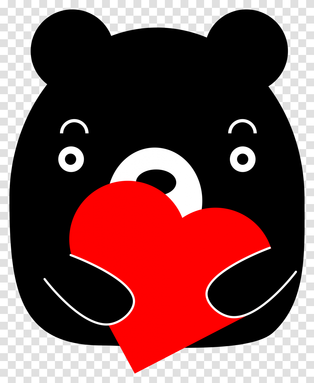 Black Bear Holding A Heart Icons Transparent Png