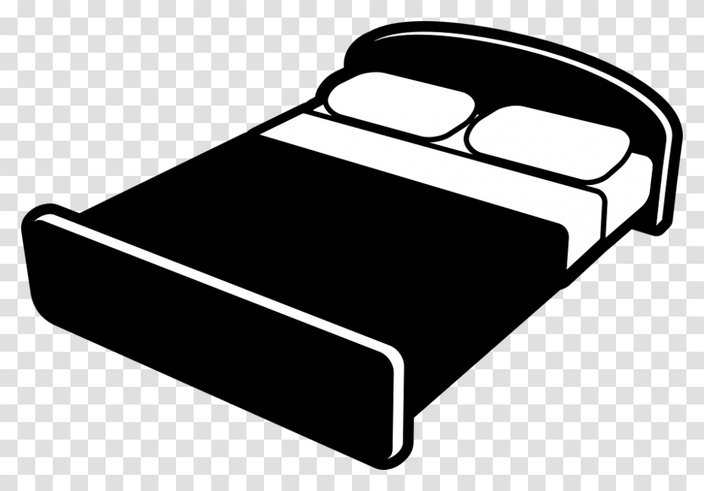 Black Bed Clipart, Tabletop, Furniture, Silhouette, Road Transparent Png