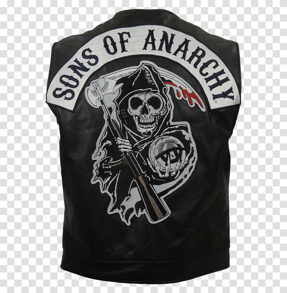 Black Biker Vest Sons Of Anarchy, Apparel, Person, Human Transparent Png