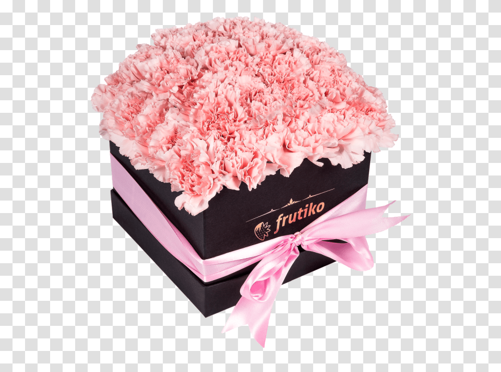 Black Box Of Pink Carnations Bouquet, Plant, Flower, Blossom, Flower Bouquet Transparent Png