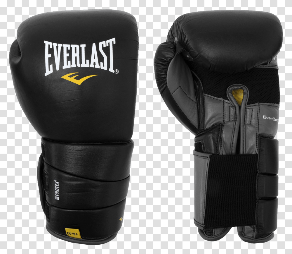 Black Boxing Gloves Image Everlast Protex 2 Training Gloves, Apparel, Backpack, Bag Transparent Png