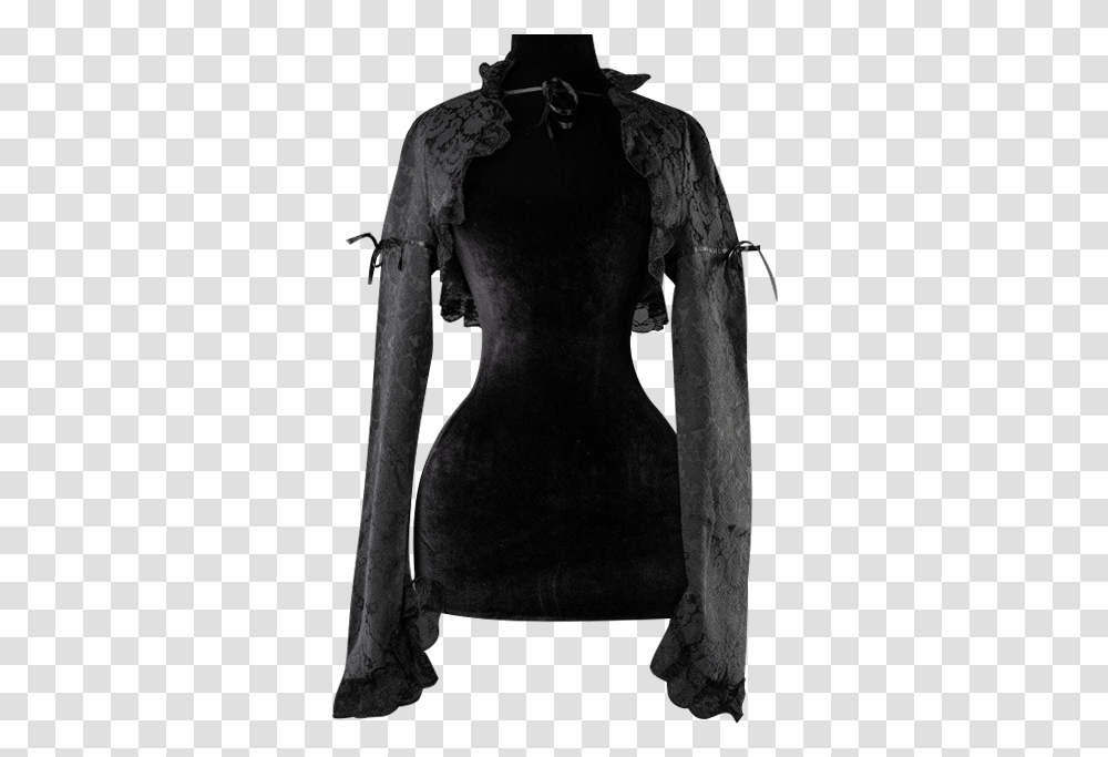 Black Brocade Bolero Jacket Illustration, Person, Torso, Mannequin Transparent Png