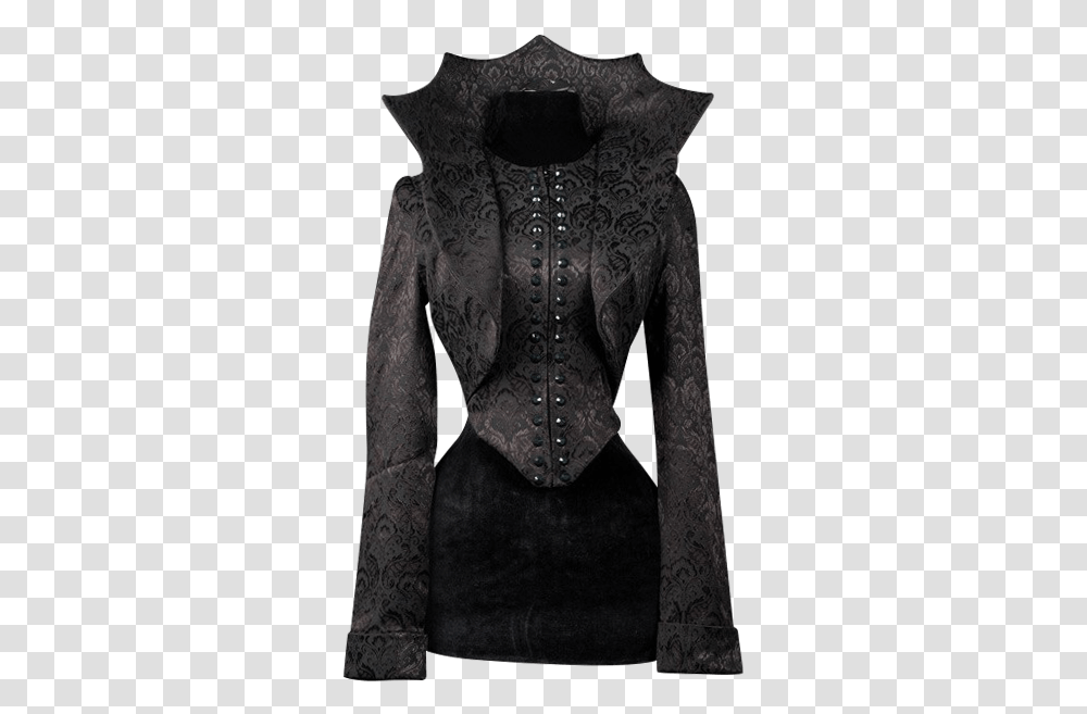 Black Brocade Evil Queen Jacket, Apparel, Sleeve, Long Sleeve Transparent Png