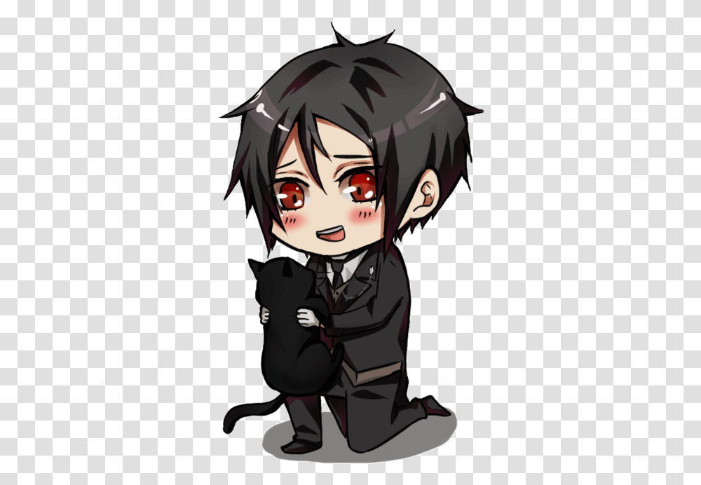 Black Butler Sebastian Cute, Manga, Comics, Book, Helmet Transparent Png