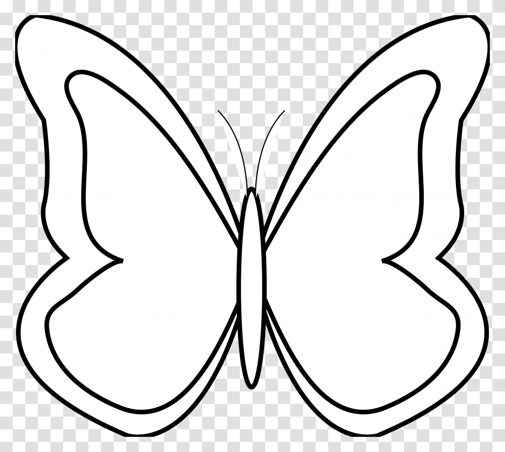 Black Butterfly Clip Art Simple Butterfly Clipart Black And White, Pattern, Stencil, Ornament Transparent Png