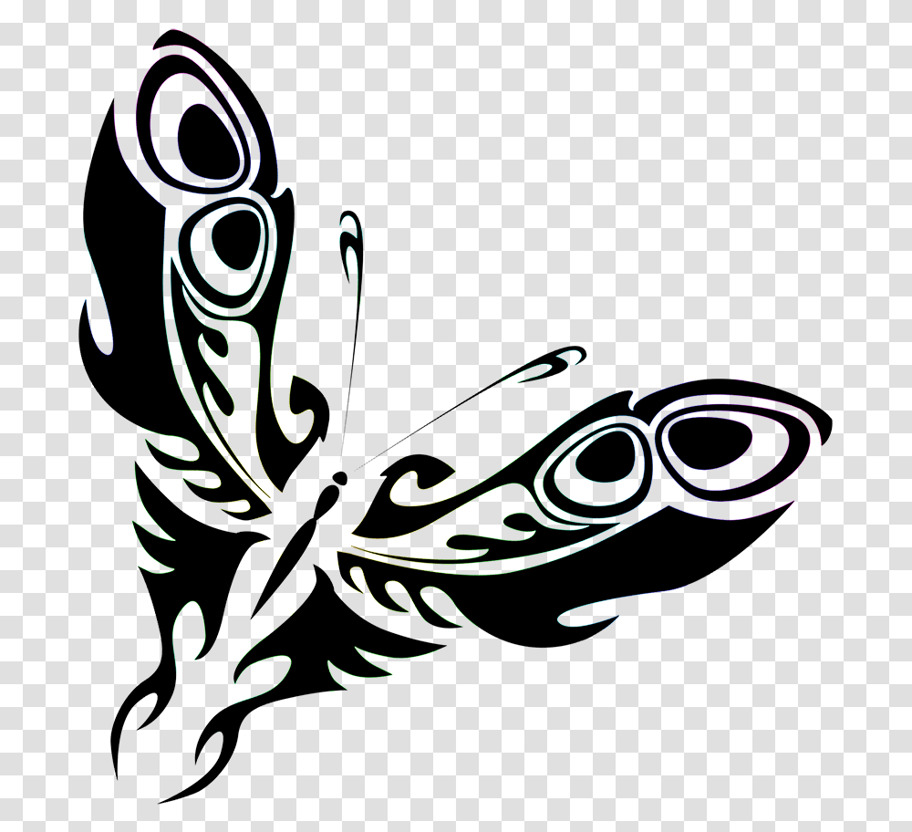 Black Butterfly Shape Illustration, Ornament, Pattern, Fractal Transparent Png