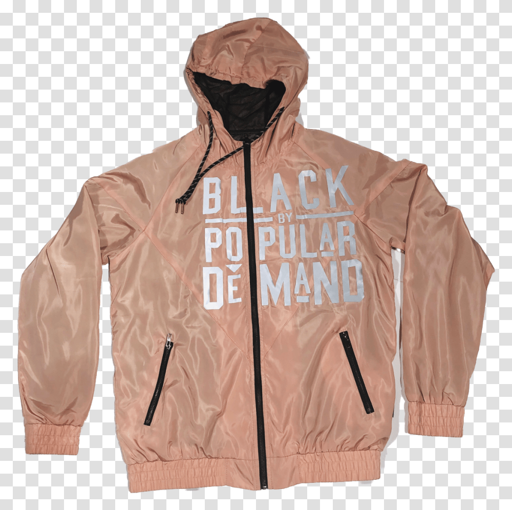 Black By Popular Demand Pink Unisex Windbreaker Jacket Hoodie, Apparel, Coat, Person Transparent Png