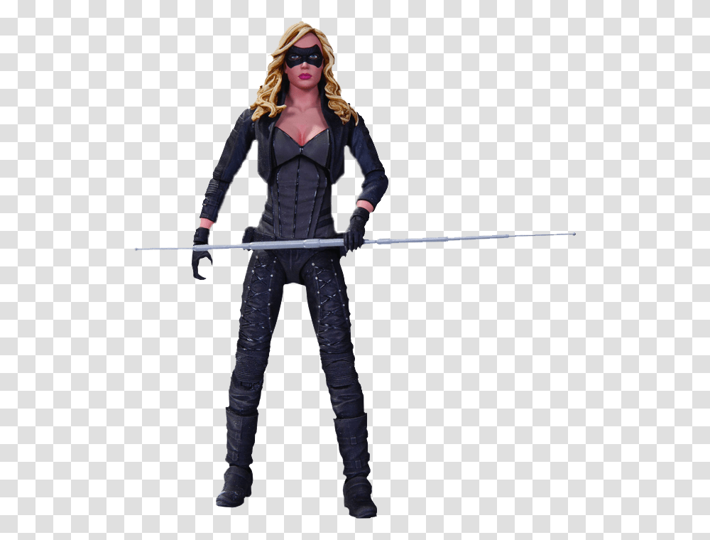 Black Canary Sara Lance Action Figure Arrow Tv Black Canary Action Figure, Sleeve, Costume, Person Transparent Png