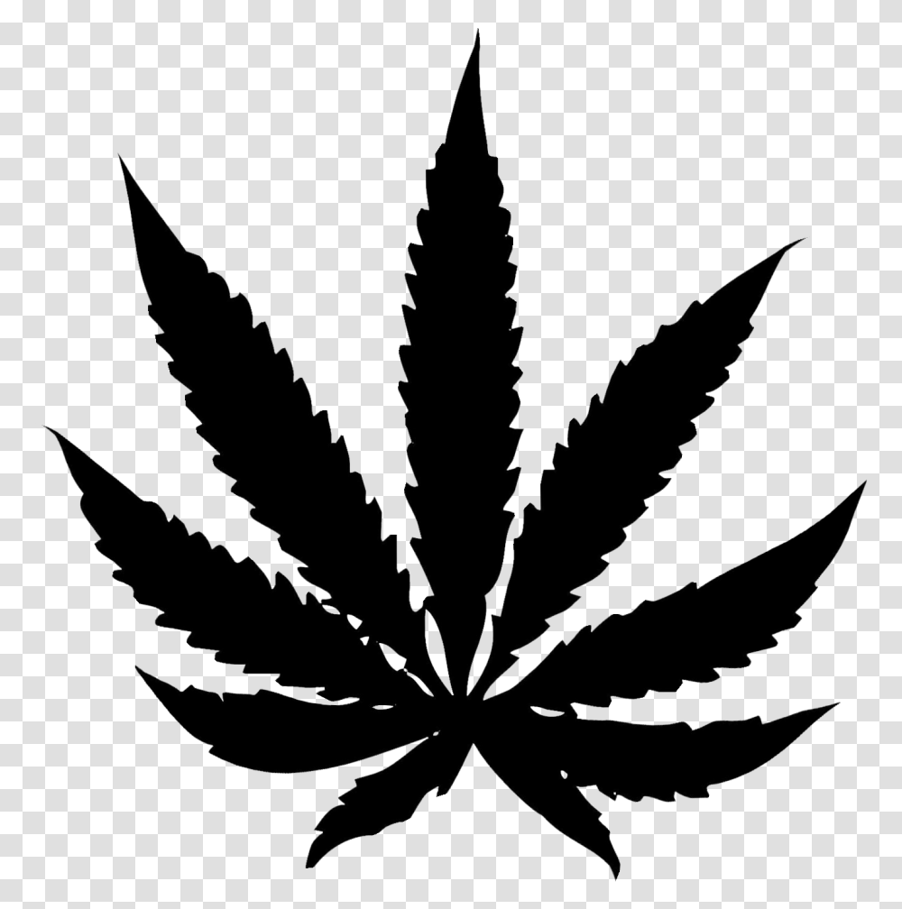 Black Cannabis Leaf Potleaf 2 Clipart Image Black Weed Leaf, Plant, Bow, Hemp Transparent Png