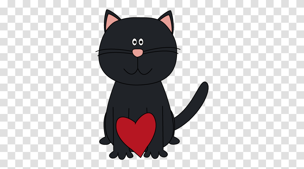 Black Cat And Red Heart Clip Art Black Cat And Red Heart Image Black Cat With Hearts, Mammal, Animal, Pet, Snowman Transparent Png