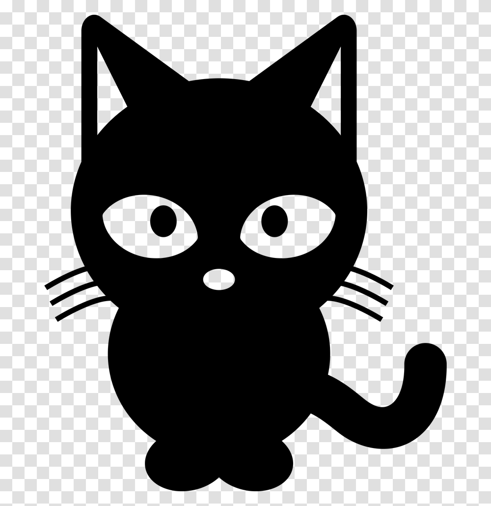 Black Cat And White Black Cat Clipart Black And White, Pet, Mammal, Animal, Stencil Transparent Png