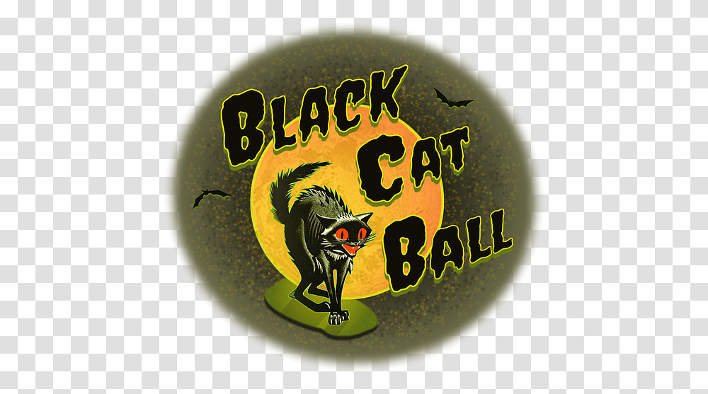 Black Cat Ball Halloween Party Pride St Charles United Cartoon, Logo, Symbol, Text, Sport Transparent Png