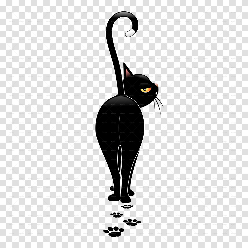 Black Cat Cartoon Black Cat Walking Away, Light, Sphere, Triangle Transparent Png