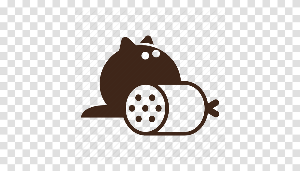 Black Cat Cartoon Cat Fluffy Hungry Pet Sausage Icon, Animal, Mammal, Rodent, Wildlife Transparent Png