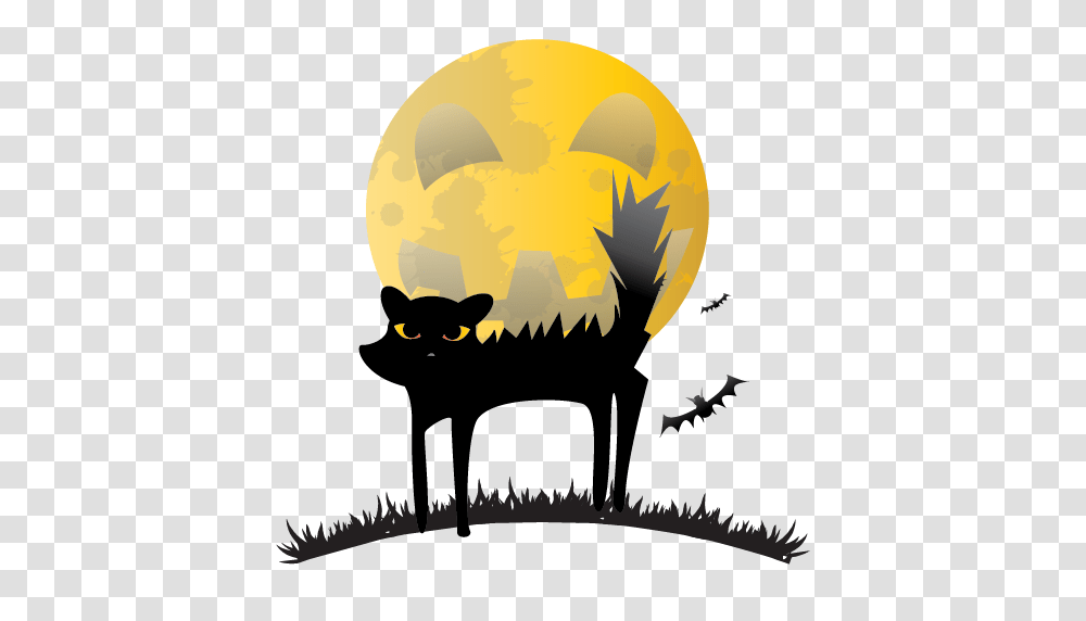 Black Cat Cat Halloween Scared Scary Icon, Silhouette, Animal, Stencil, Mammal Transparent Png