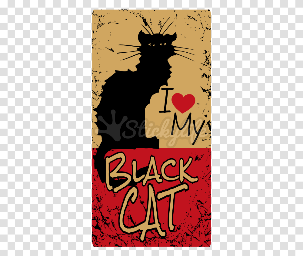 Black Cat Custom Magnet Illustration, Poster, Advertisement, Handwriting Transparent Png
