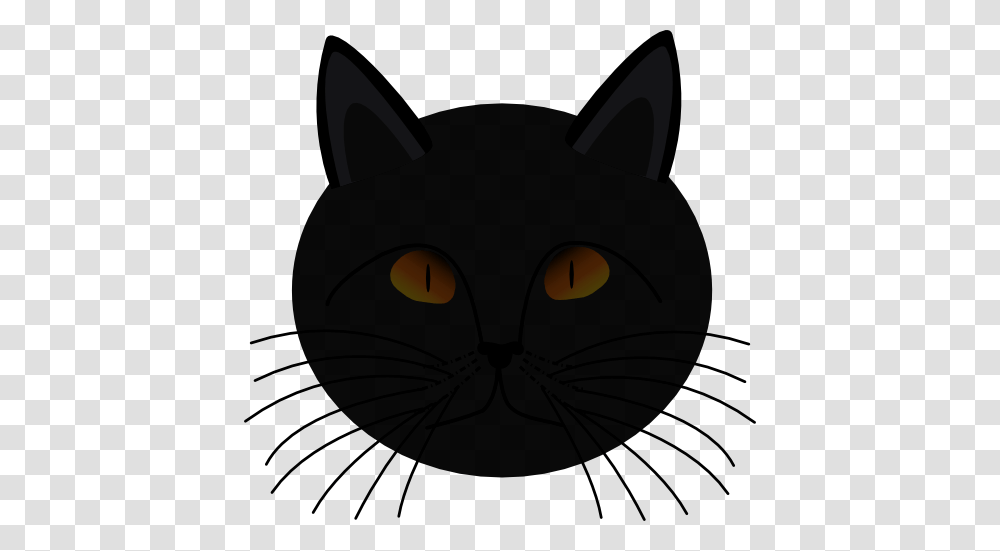 Black Cat Face Clipart, Pet, Mammal, Animal Transparent Png