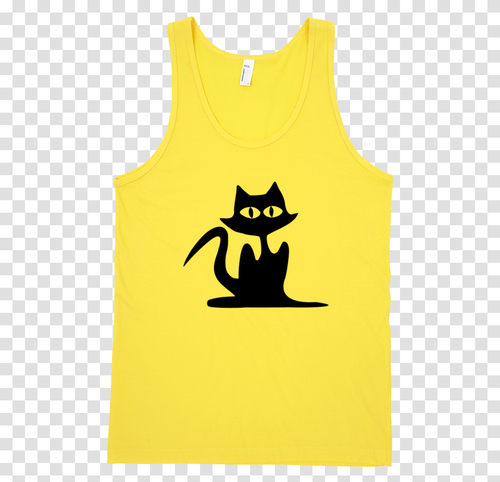 Black Cat Fine Jersey Tank Top Unisex Cat Silhouette, Clothing, Apparel, Pet, Mammal Transparent Png